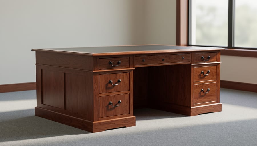 DutchCrafters Amish executive desk with polished solid wood and professional office styling